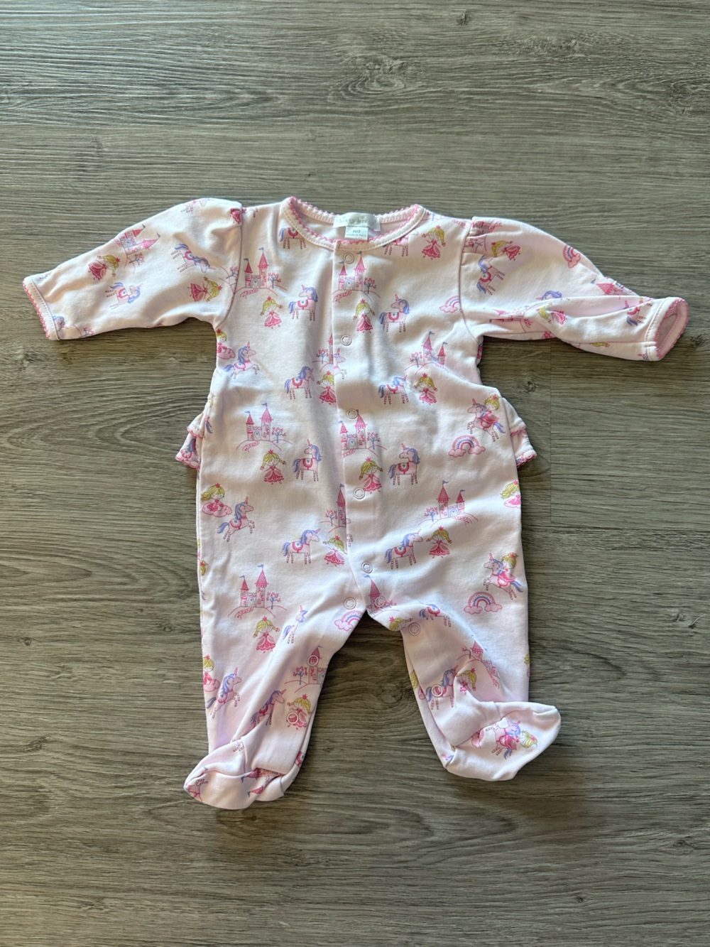 Kissy Kissy Pastel Pink Unicorn & Castle Footed One-Piece - Newborn